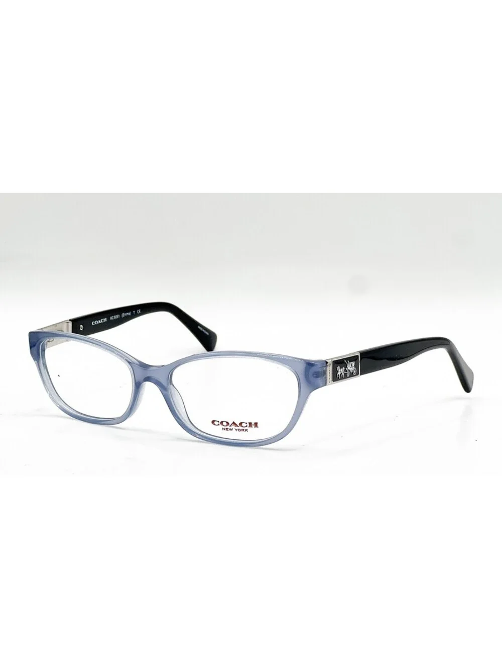 Coach HC 6061 5259 Milky Blue Black Cat Eye Authentic Eyeglass Frames 52-15-135